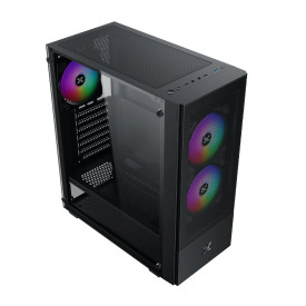 Кутия за компютър Xigmatek Hero II Air 3F - RGB, Tempered Glass, Black