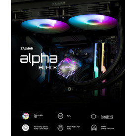 Водно охлаждане Zalman Water Cooling ALPHA 28 BLACK - Addressable RGB - LGA1700/AM5