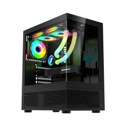 Кутия за компютър 1stPlayer Case ATX - MIKU Mi7-A Black - Reversed fans included