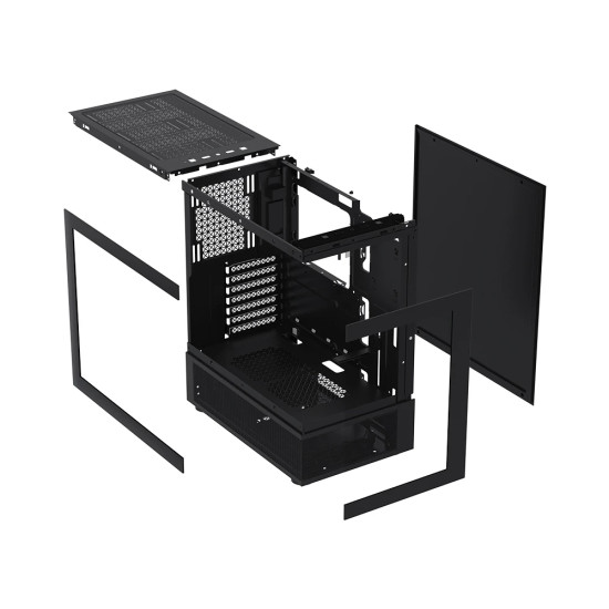 Кутия за компютър 1stPlayer Case ATX - MIKU Mi7-A Black - Reversed fans included