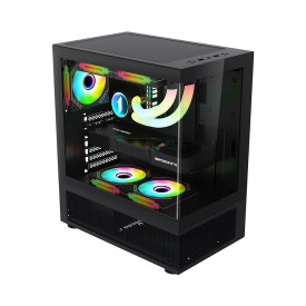Кутия за компютър 1stPlayer Case ATX - MIKU Mi7-A Black - Reversed fans included