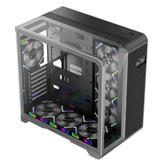 Кутия за компютър 1stPlayer Case ATX - RT7 Black - LED display