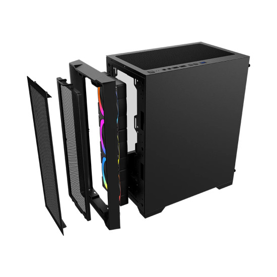 Кутия за компютър 1stPlayer Case mATX - TRILOBITE T4 Mesh Black