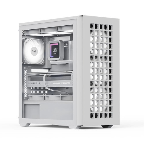Кутия за компютър AeroCool Case ATX - D502A White, Addressable RGB