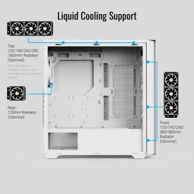 Кутия за компютър AeroCool Case ATX - D502A White, Addressable RGB