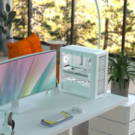 Кутия за компютър AeroCool Case ATX - D502A White, Addressable RGB