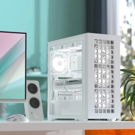Кутия за компютър AeroCool Case ATX - D502A White, Addressable RGB