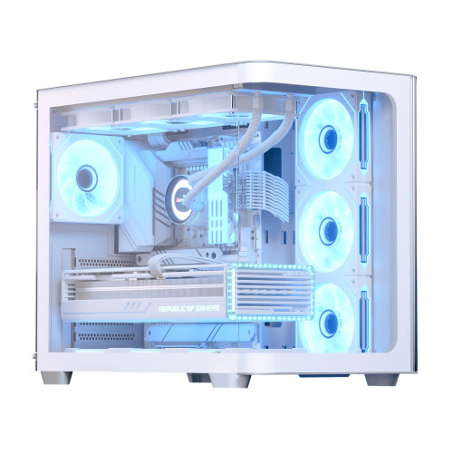 Кутия за компютър AeroCool P500C, Mid-Tower, Dual Chamber, 4 ARGB, ATX, Micro-ATX, Mini-ITX, White