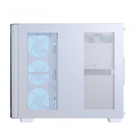 Кутия за компютър AeroCool P500C, Mid-Tower, Dual Chamber, 4 ARGB, ATX, Micro-ATX, Mini-ITX, White