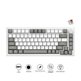 Клавиатура Ajazz Gaming Mechanical Keyboard AK820 - AS Red Switch [Linear] (English US), Gray White, White Light