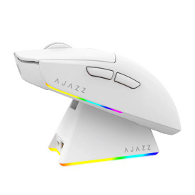 Безжична мишка Ajazz AJ139 V2 MC - Wireless Gaming Mouse - 1K, Magnetic Charging Dock, White