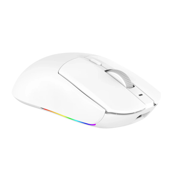 Безжична мишка Ajazz AJ139 V2 MC - Wireless Gaming Mouse - 1K, Magnetic Charging Dock, White