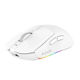Безжична мишка Ajazz AJ139 V2 MC - Wireless Gaming Mouse - 1K, Magnetic Charging Dock, White