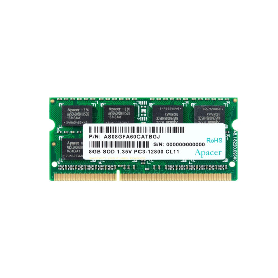 RAM памет Apacer 8GB DDR3 SODIMM 512x8 1600MHz 1.35V - AS08GFA60CATBGJ