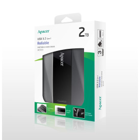 Външен хард диск Apacer AC533 2TB USB 3.2 Gen 1, Black