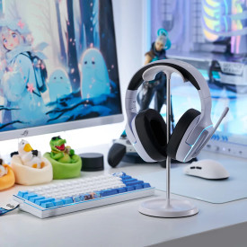 Безжични слушалки ATK Wireless Gaming Headphones - M1 Mercury White - Bluetooth 5.3, 2.4G, ENC, Virtual 7.1 Surround