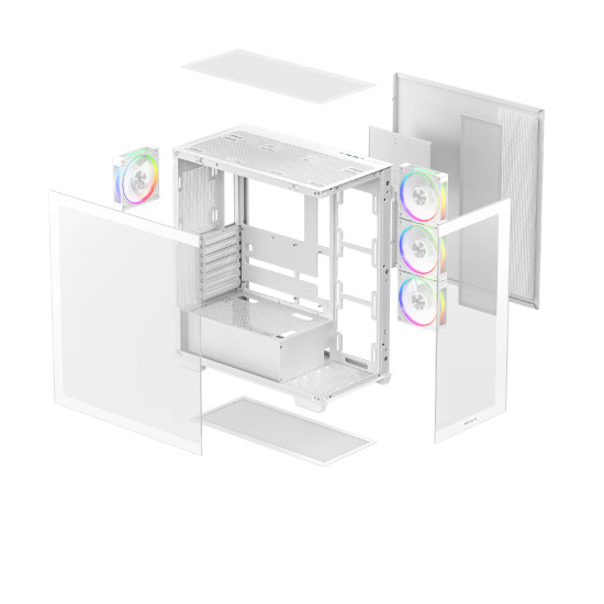 Кутия за компютър DeepCool Case ATX - CG580 4F WH V2