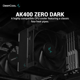 Охладител за процесор DeepCool CPU Cooler AK400 Zero Dark - LGA1700/AM5