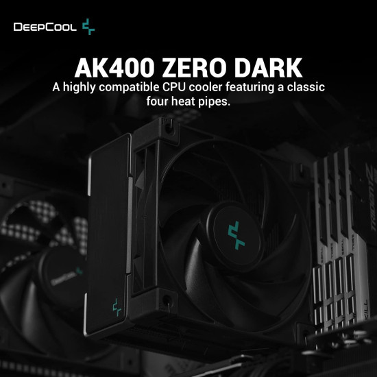 Охладител за процесор DeepCool CPU Cooler AK400 Zero Dark - LGA1700/AM5