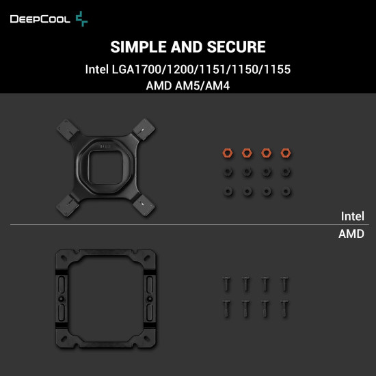 Охладител за процесор DeepCool CPU Cooler AK400 Zero Dark - LGA1700/AM5