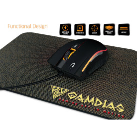 Геймърски комплект Gamdias Gaming Mouse - ZEUS E2 OPTICAL + PAD NYX E1 - 3200dpi, backlight