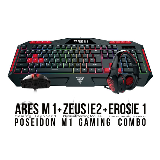 Геймърски комплект Gamdias Gaming COMBO - POSEIDON M1 COMBO - Keyboard + Mouse + Headphones