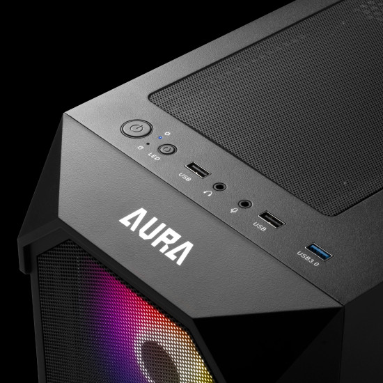 Кутия за компютър Gamdias Case ATX - AURA GC1 - aRGB, Tempered Glass