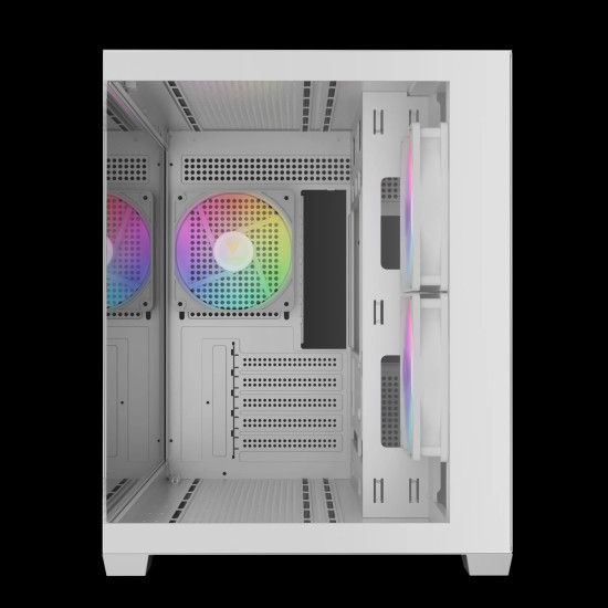 Кутия за компютър Gamdias Case mATX - AURA GC10M White - 3 x 120 mm A-RGB, Tempered Glass