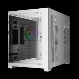 Кутия за компютър Gamdias Case mATX - AURA GC10M White - 3 x 120 mm A-RGB, Tempered Glass
