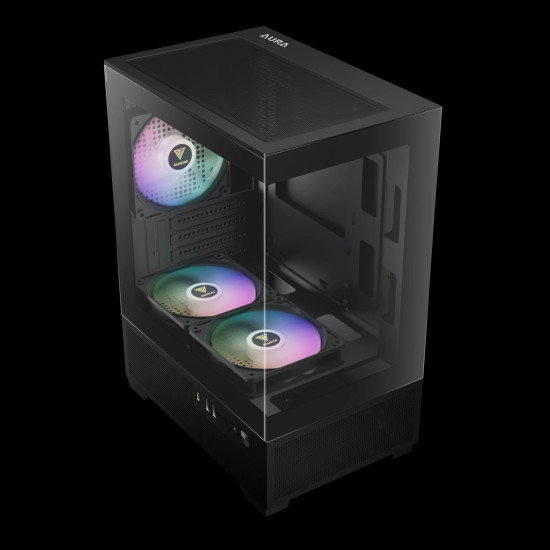 Кутия за компютър Gamdias Aura GC9M Elite ARGB, Tempered Glass, Black