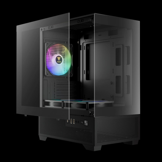 Кутия за компютър Gamdias Aura GC9M Elite ARGB, Tempered Glass, Black