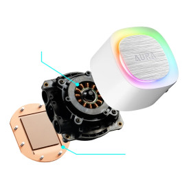 Водно охлаждане Gamdias Water Cooling 120mm - AURA GL120 v2 White, aRGB