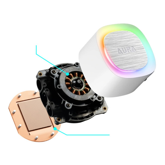 Водно охлаждане Gamdias Water Cooling 120mm - AURA GL120 v2 White, aRGB