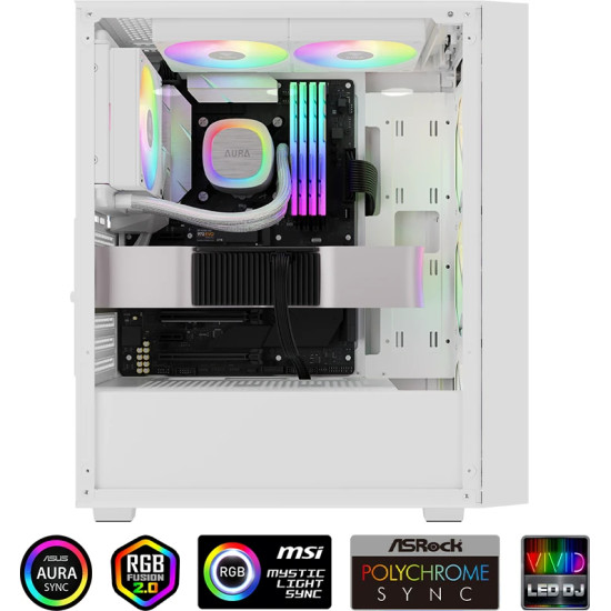 Водно охлаждане Gamdias Water Cooling 120mm - AURA GL120 v2 White, aRGB