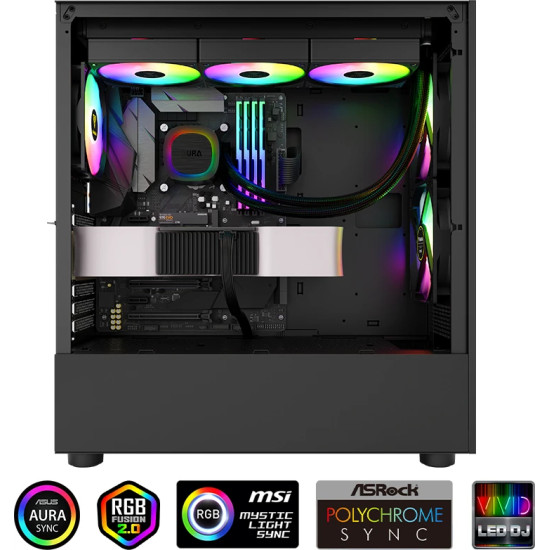 Водно охлаждане Gamdias Water Cooling 360mm - AURA GL360 v2 - aRGB