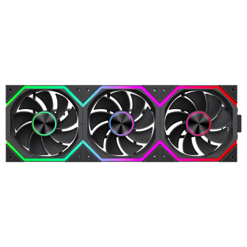 Комплект вентилатори Gamemax Fan Pack 3-in-1 3x120mm - FN12A-N2 WL-R - Reverse, Daisy-Chain, A-RGB