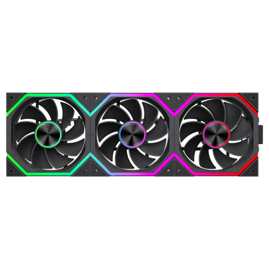 Комплект вентилатори Gamemax Fan Pack 3-in-1 3x120mm - FN12A-N2 WL-R - Reverse, Daisy-Chain, A-RGB