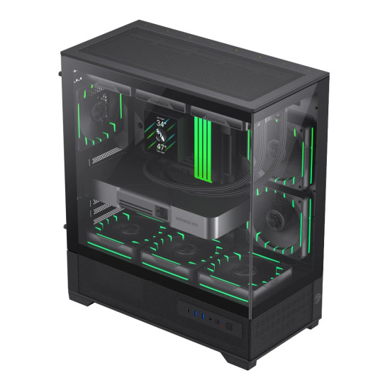 Кутия за компютър Gamemax Case EATX - Vista 2 AB - 3x120mm A-RGB