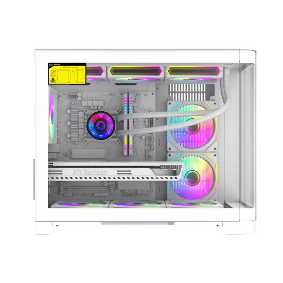 Кутия за компютър GameMax HYPE-M WH, Micro ATX, Tempered Glass, ARGB, White