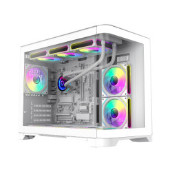 Кутия за компютър GameMax HYPE-M WH, Micro ATX, Tempered Glass, ARGB, White