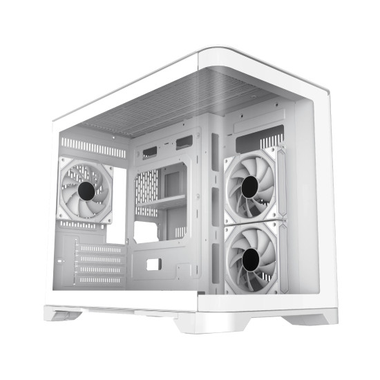 Кутия за компютър GameMax HYPE-M WH, Micro ATX, Tempered Glass, ARGB, White