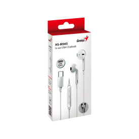 Слушалки Genius In-ear Earbuds HS-M365 - USB-C, White