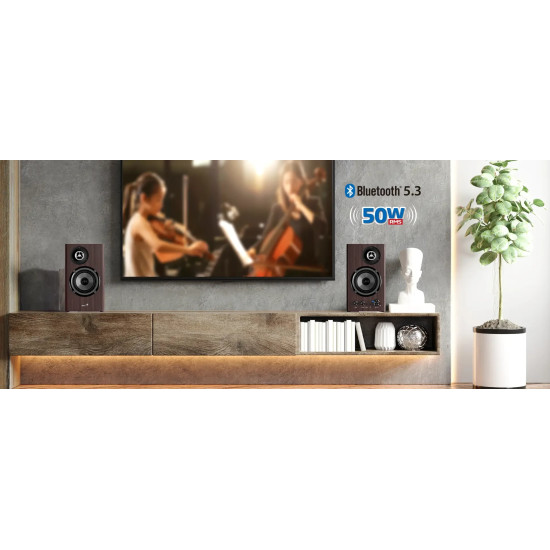 Тонколони Genius Speakers 2.0 - SP-HF1812BT - 50W RMS, Bluetooth 5.3, Pine Wood