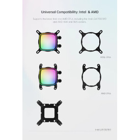 Водно охлаждане Geometric Future Water Cooling - Eskimo Pro 420 Black - Addressable RGB, LGA1851/AM5