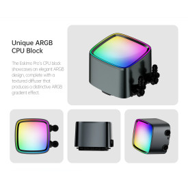 Водно охлаждане Geometric Future Water Cooling - Eskimo Pro 420 Black - Addressable RGB, LGA1851/AM5