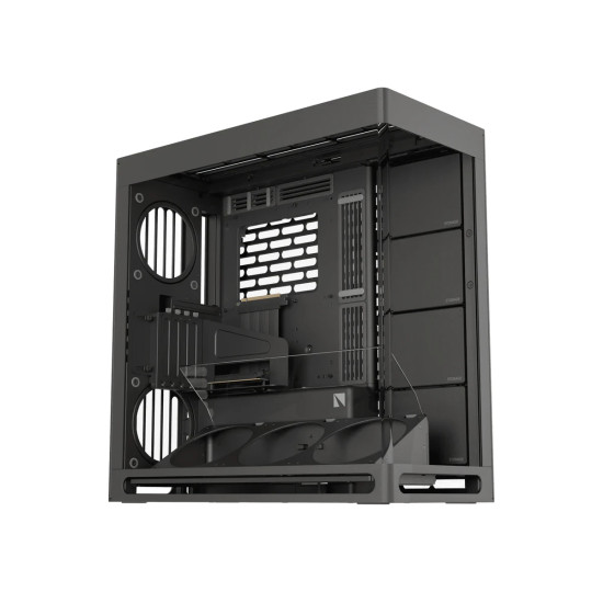 Кутия за компютър HAVN Case E-ATX - HS 420 VGPU Edition, Black + PCIe Gen5 Riser