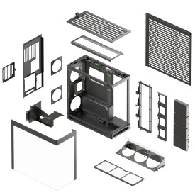 Кутия за компютър HAVN Case E-ATX - HS 420 VGPU Edition, Black + PCIe Gen5 Riser