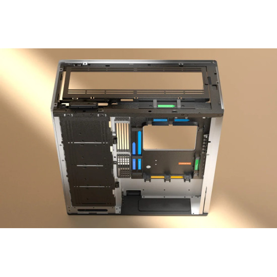 Кутия за компютър HAVN Case E-ATX - HS 420 VGPU Edition, Black + PCIe Gen5 Riser