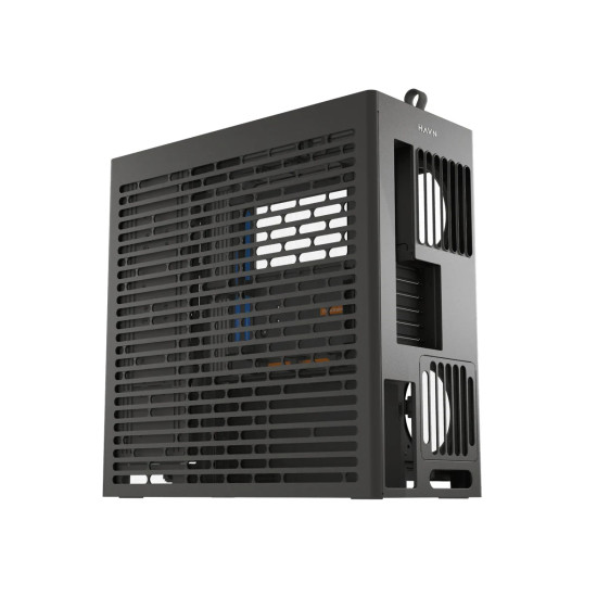 Кутия за компютър HAVN Case E-ATX - HS 420 VGPU Edition, Black + PCIe Gen5 Riser