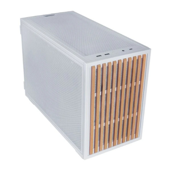 Кутия за компютър Lian Li Case mATX - DAN Cases B4 Wood Edition - White